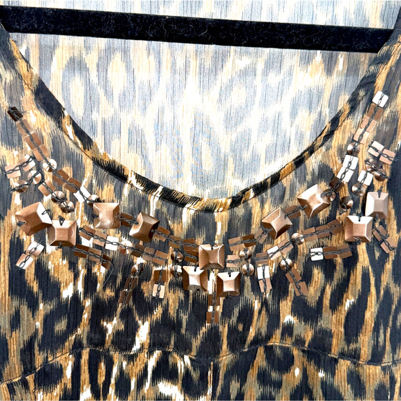 Charlotte Russe Dress Women's S Vintage Y2K Animal Print Mesh Ruffles Mobwife - Picture 3 of 7